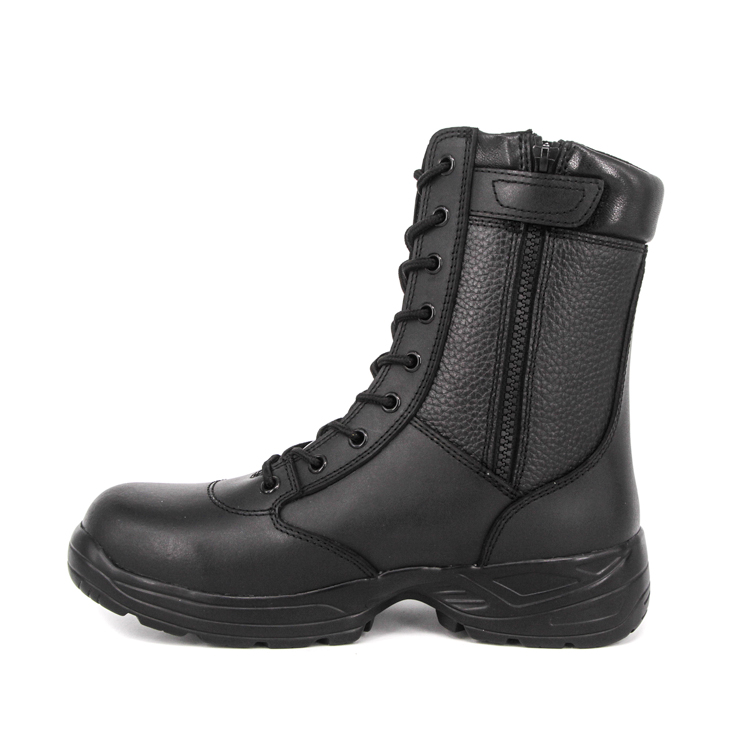 Long zip waterproof tactical full leather boots 6216