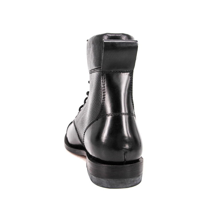 New black quilted military full leather boots for hiking 6117