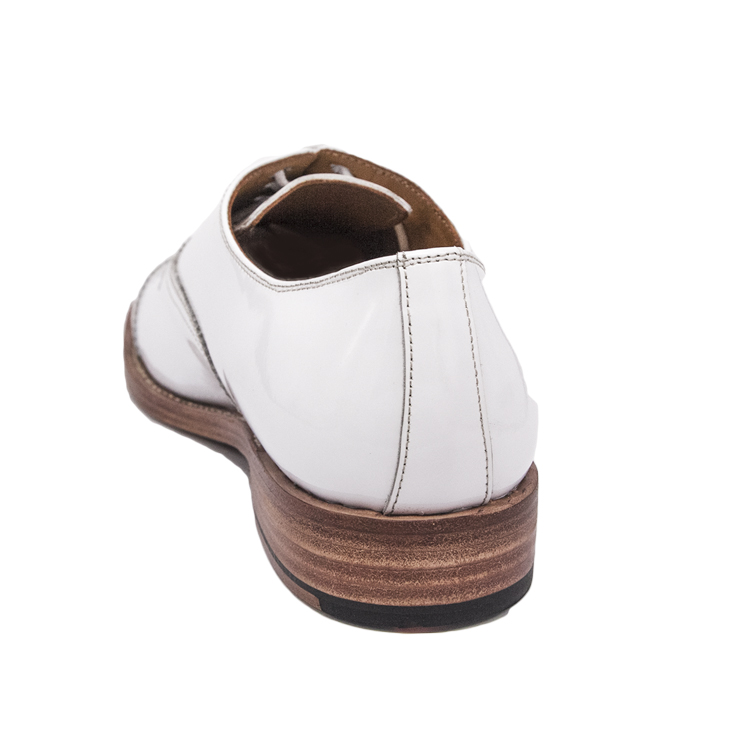 Shiny white men's office shoes 1255