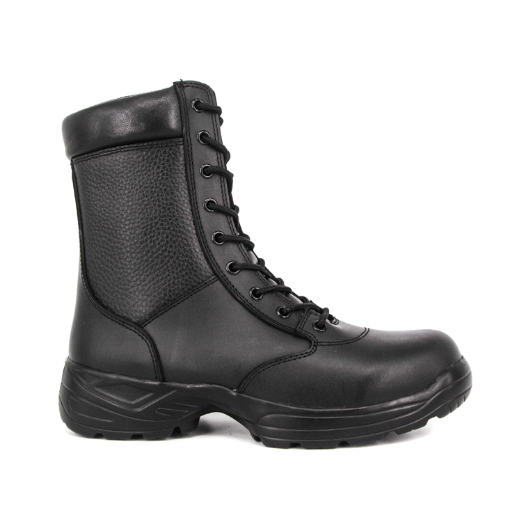 Μακριές αδιάβροχες δερμάτινες μπότες τακτικής με φερμουάρ 6216