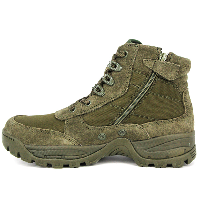 Wildledergr&uuml;ne Armee-W&uuml;stenstiefel 7102