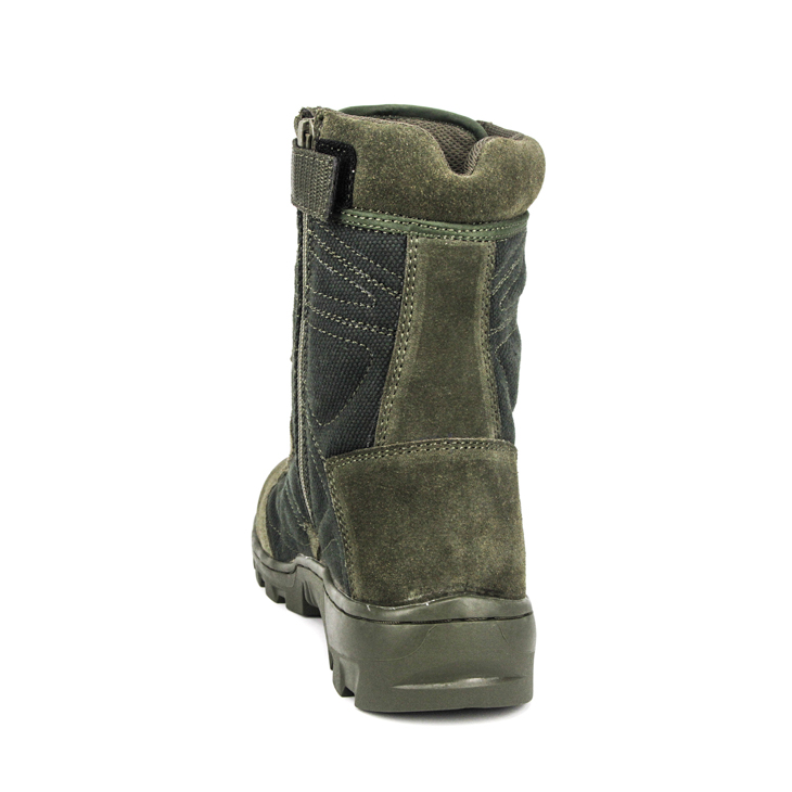 Olive green comfortable zipper military desert boots 7282