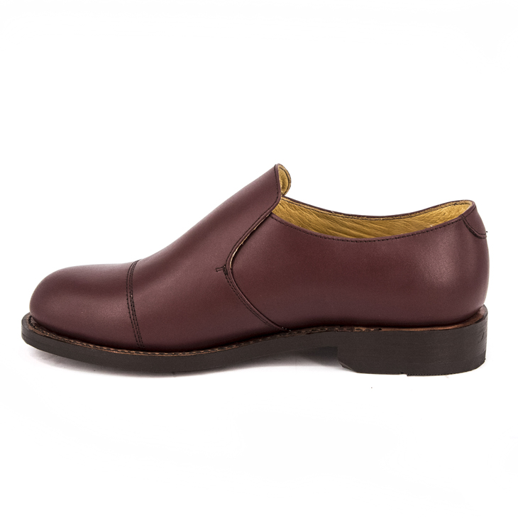 Vintage low heel red brown office shoes 1218