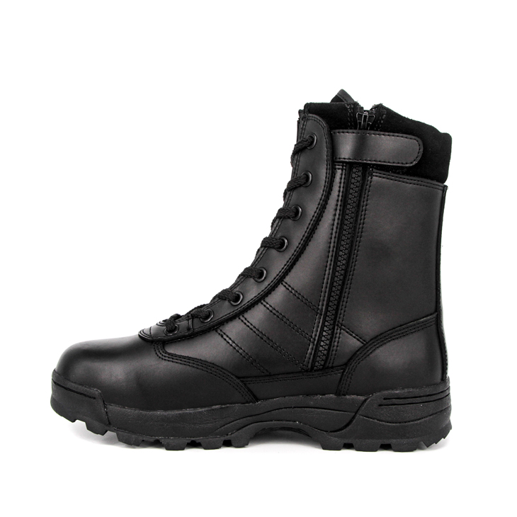 UK work custom zipper military full leather boots 6258
