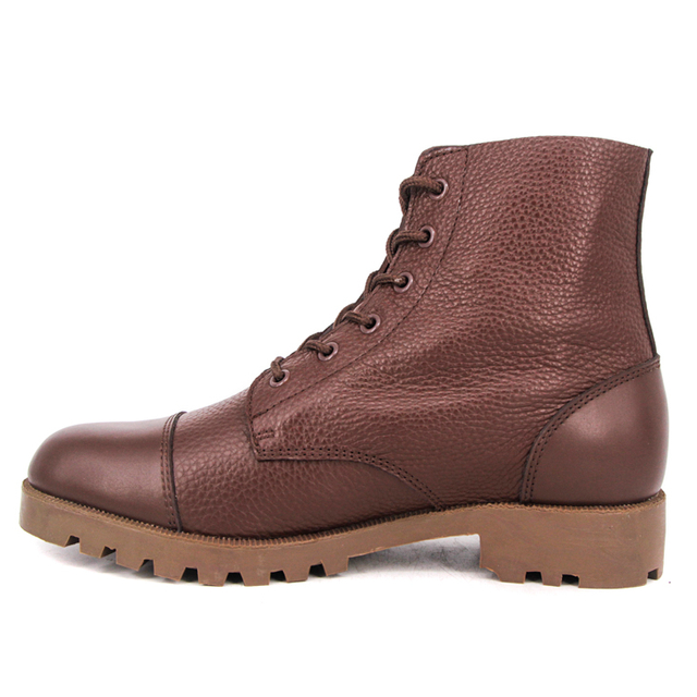 Botas de couro de gr&atilde;o militar vermelho marrom 6107