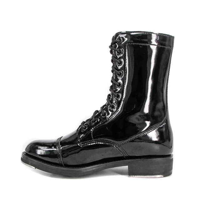 Botas de perfura&ccedil;&atilde;o de couro preto do ex&eacute;rcito brit&acirc;nico 6278