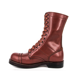 Men's red brown tactical leather boots 6213