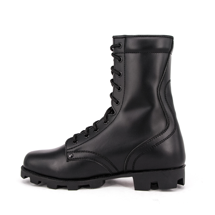 Military field black combat full leather boots 6236