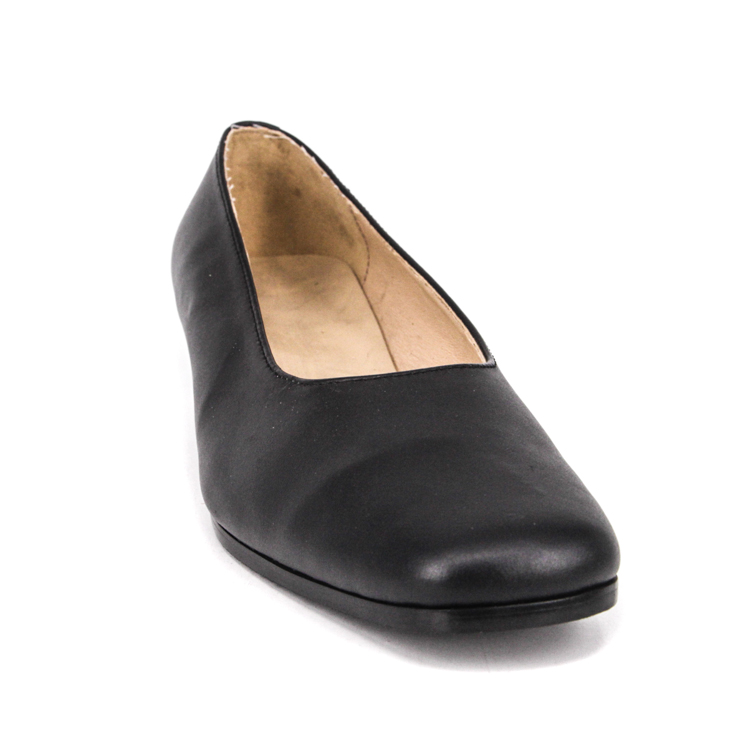 Black low heel female office shoe 