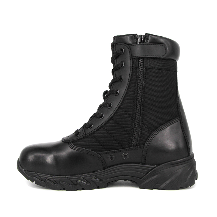 Black rubber sole classic tactical boots 4237