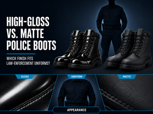 Hoogglans versus matte Police Boots.png
