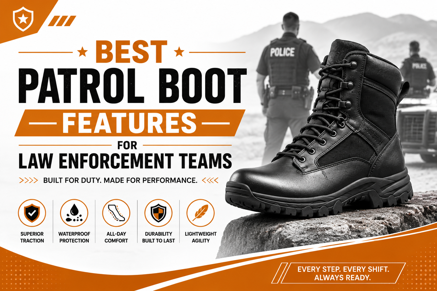 Fitur Sepatu Patroli Terbaik Untuk Tim Penegakan Hukum