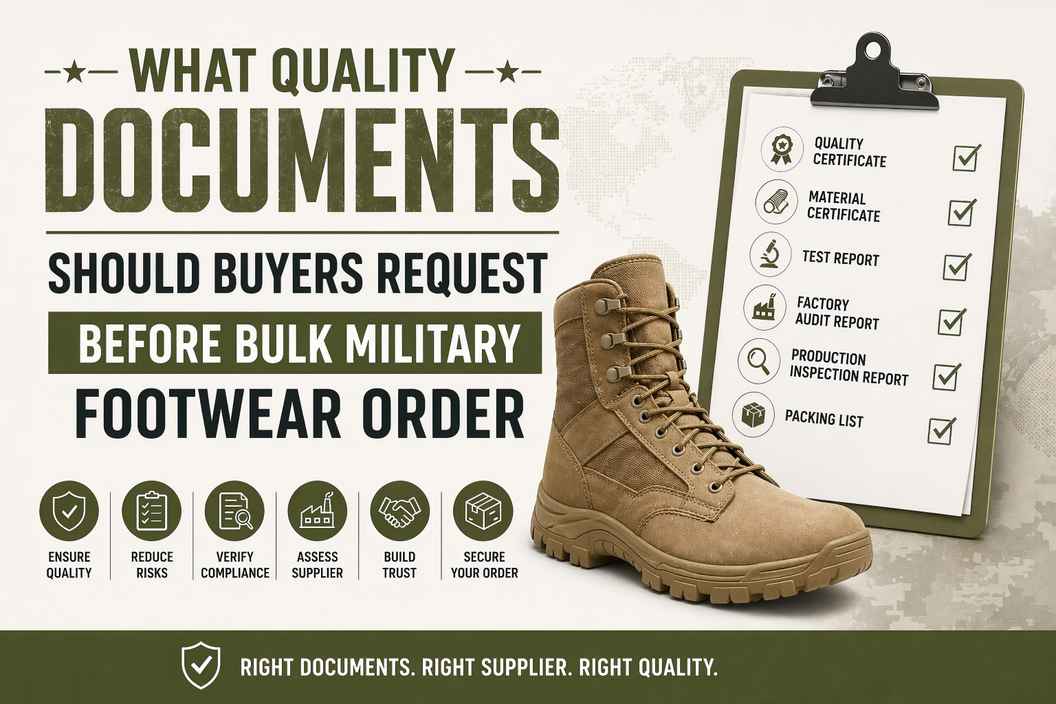 Qualitas documenta emptores Request ante molem Military Footwear Ordinis